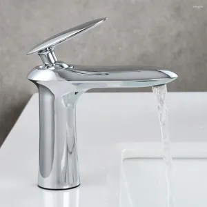 Bathroom Sink Faucets SKOWLL Faucet Modern Single Handle Vanity Deck Mount Basin Mixer Polished Chrome PX-24
