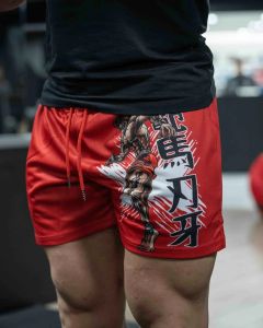 Calça anime baki shorts baki hanma impressão clássica ginástica shorts de malha de verão executando calças curtas uma camada shorts esportivos para homens