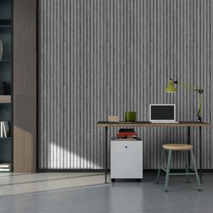 Vintage Faux Wood Panel Wallpapers Grey Pvc Waterproof Wall Paper Roll for Dining Room Shop Clothing Store Walls Decor