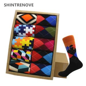 Socks Brand Quality Men Socks Funny Soft Breathable Cotton Socks Business Casual Dress Happy Classic Clothing Socks for Men