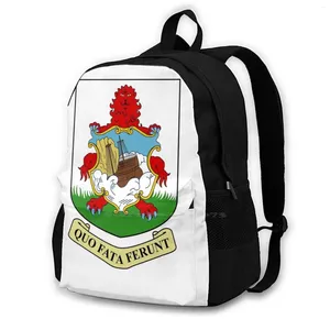 Backpack Bermuda Bat de Bols School School School Laptop Shield Emblem Patch Symbol Flag Kingdom Alliance National