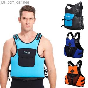 Life Vest Buoy Adult chloroprene rubber life jacket swimsuit buoyancy life vest Salva vidas for water sports swimming drifting surfing fishing kayakingQ240412