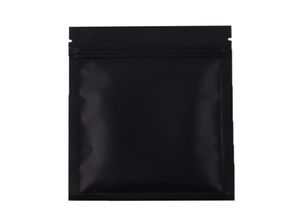 High quality 100 X Metallic Mylar ziplock bags flat bottom Black Aluminum foil small zip lock plastic bags5265608
