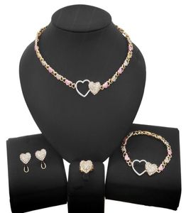 Double Love Hug and Kiss xoxo collana xoxo set di gioielli simili alla moda pieni oro rosa bambina set di gioielli per bambini x01791612026