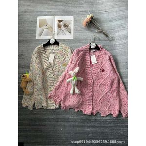 Kvinnors stickor Tees Autumn/Winter Fruit Blended Garn Colorful Polka Dot Cardigan 3D Arm Holding Doll Reduced Age Loose Style Style