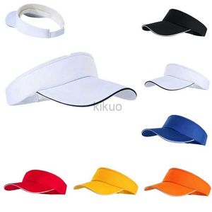 Visir Ball Caps Empty Top Hat Solid Color Men and Women Sports Tennis Cap No Top Visor Tennis Beach Hat Outdoor Sports 240412