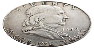 الولايات المتحدة 1948PD فرانكلين نصف الدولار مركبة الفضة مطلي بالزخارف النحاسية الحلي النحاسية ملحقات ديكور المنزل 1849630