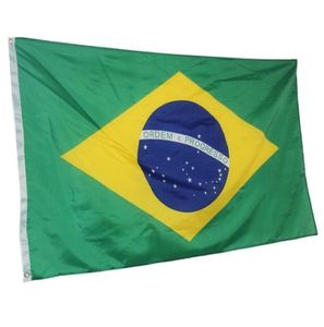 Brasilien flagga 3x5ft 150x90cm polyestertryck inomhus utomhus hängande säljer nationell flagga med mässing grommets 9611274
