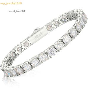 3mm-6mm Sterling Sier VVS Moissanite Tennis Armband Pass Diamond Test Free Engraved Bling Men's Fine Jewelry for Women