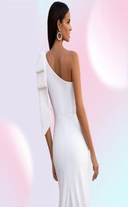 Vestidos satin sjöjungfrun bröllopsklänningar sexig en axel ärmlös brud klänning vitivory strand bröllop fest klänning med båge 20212510742