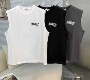 Mens Plus Designer Cotton Vest Fashion Tidal Street Summer T-shirt Polos Letter Printing Loose Short-Sleeved Shirt Beach Vest Swimsuit Man Shoulderless Loose Top