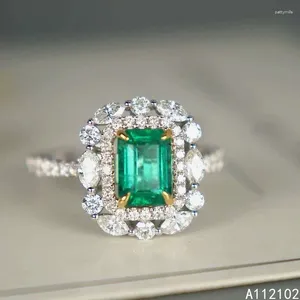 Clusterringe Kjjeaxcmy Fine Schmuck 925 Sterling Silber Eingelegtes natürliches Emerald Ring Exquisites Support -Testverkauf von Girl's Support