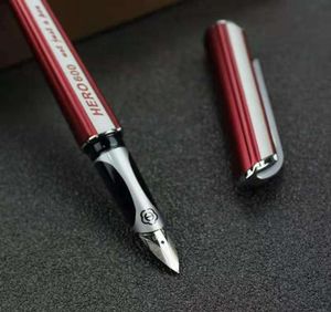 Hero 600 Fountain Pen Metal Ink Pen Fine NiB Silver Cap Stationery Office School levererar Business Writing Pens6502316