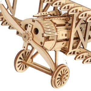 DIY Triplane Assembling Wooden Puzzles Kids 3D Assembly Constructor Building Blocks Model Toys for Child Adult Airplane Gift