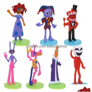 Anime manga tek parça mor palyaço cadılar bayramı bebek büyülü figürin 6pcs model oyuncak çocuk karikatür figürü posse vintage damla dhjqd