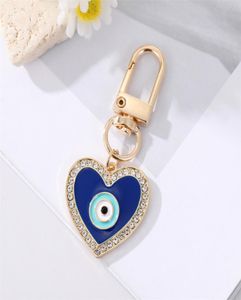 Water Drop Heart Evil Eye Keychain Keyring For Friend Couple Enamel Blue Eye Bag Car Charm Accessories Jewelry1503844