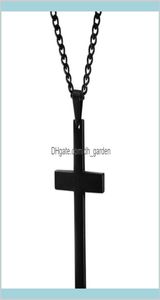 Jesus cristão único colar de titânio de titânio dourado prateado oração preta gargantilha crucifix pingentes de jóias masculino pingente nmv5k n ds4x18038620