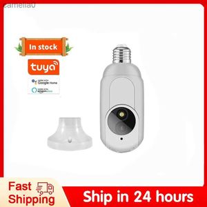 IP -kameror Tuya WiFi 1080p E27 Bulb Camera 360 Panoramic Monitoring Camera LED Light Home Safety Baby Monitor HD Night Vision IP Camerac240412