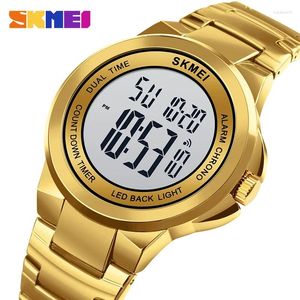 ساعة معصم Skmei 1712 أزياء ساعة توقيت LED LED Waterproof Watches Relogio Maschulino Men Sport Watch Mens Digital 2 Time