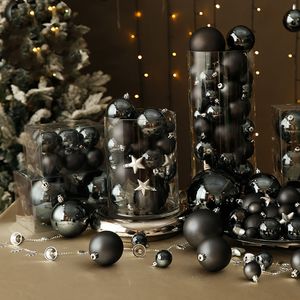 1-24 pezzi da 4-15 cm in plastica nera Ball Christmas Ornaments Up Tree Decorative Ciondo