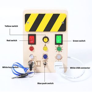 BAMBINI BUNNO BAMBO Montessori Toys Wooden con led Switch Switch Control Board Attività SENSORY Games per 2-4 anni