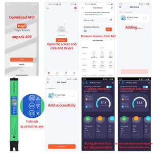 5 in 1水質テスターペンデジタルEC TDS塩SG温度pHテスター飲料水研究所プール用のBluetoothアプリ制御