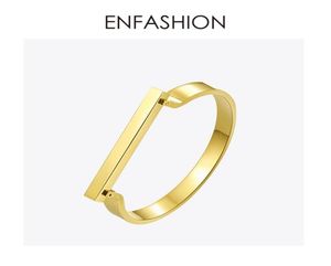 Enfashion personalisierte benutzerdefinierte gravavame name flache bar Manschette Armband Goldfarbe Armbänder für Frauen Armbänder Armreifen J1907194695411