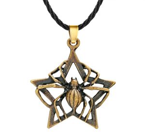 Huilin Jewelry Punk Animal Insect Spider Necklace Antique Bronze Rock Star Pendant Necklace Viking Cool Men Jewelry Gift Charm6170742