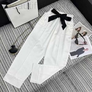 Women's Pants Capris Designer South Oil Direct 24 Spring/Summer New Cool Sour Elastic Midje Casual With Western Spliced ​​Bow Versatile FRQP