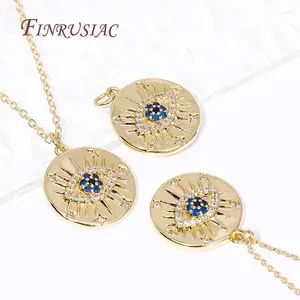 Pendant Necklaces Fashion Evil Blue Eye Necklace Female 18K Gold Plated Turkish For Women Gothic Chokers Gifts Accessories