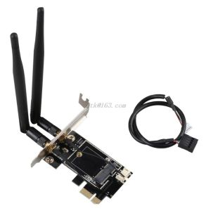 Karty Bluetooth Compatybilna Karta bezprzewodowa do PCIE1X do NGFFEKEY PCIE Laptop PC WiFi WLAN Adapter Podwójna płyta adaptera anteny