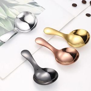 Spoons Smooth Spoon Cake Ice-cream Pudding Dessert Salt Stainless Steel Sugar Handle Anti-rust Glossy Short Portable Scoop Teaspoon