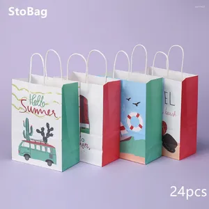 Gift Wrap StoBag Paper Bags Packing Gifts Cookies Desserts Candy Snack For Baby Shower Birthday Souvenirs Decorative Supplies Wholesale