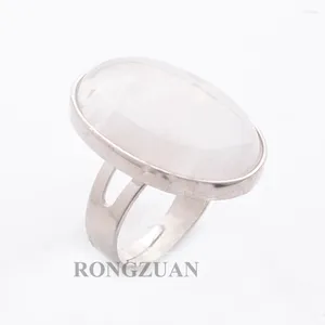 Cluster Rings Arrivals Women Finger Oval Natural Stone Cabochon Crystal Chakra Wedding Ring Fashion Jewelry Gift TX3082