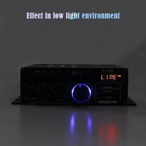 Förstärkare AK380 BluetoothCompatible Amplifier 2 -kanal Digital Amplifiers Audio HiFi Bass Music Player USB Aux Karaoke for Home Car