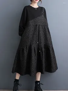 Abiti casuali Fashion 2024 Spring Donna coreano versatile jacquard giuntato per il pullover sciolto temperamento a metà nata