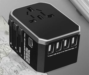 4 USB 2000W 5 6A Tip C Çok Soket Evrensel Seyahat Adaptör Fiş Dönüştürücü ABD için UK AU EU Güç Fişi Adaptor233M8100476