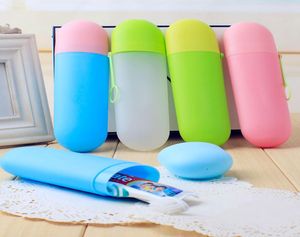 Solid colors portable travel toothpaste toothbrush holder cap case household storage cup outdoor holder bothroom accessories C60435014664