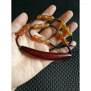 Pendant Necklaces Ox Horn Shape Agate Tibet Beads Jewelry Necklace