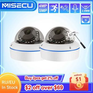 IP Cameras MISECU HD 5MP 4MP H.265 Monitoring IP POE Camera Microphone Dome Indoor Motion Detection Home Safety Camera Metal Email Push C240412