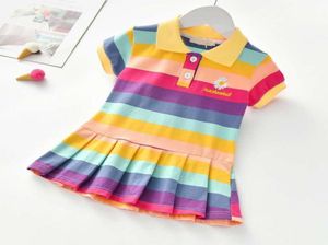 barn designer kläder flickor sommar bomull mode polo klänning mitt och små flickor kläder6698155