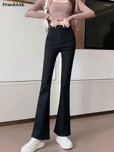 Women's Jeans For Women Slimming Hip Lift Flare Trousers Daily Pure Stretchy Korean Style Office Lady Simple Full Length All-match 2024