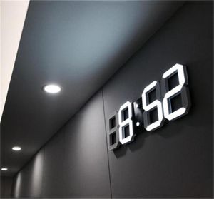モダンなデザイン3D大きな壁時計LEDデジタルUSB電子時計壁の照明アラームテーブルクロックデスクトップホーム装飾2899685