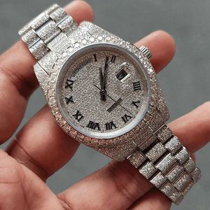 Luxury Looking Fullt Watch Iced For Men Woman Top CraftSmanship Unikt och dyr Mosang Diamond 1 1 5A Watchs For Hip Hop Industrial Luxurious 8078