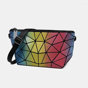 Axelväskor mode mini patent läder kvinnors handväskor lysande oregelbunden geometrisk kvinnlig väska