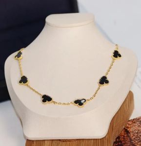 2024 Luxury Quality 10st Flowers Pendant Halsband i 1,5 cm med vitt skal och Red Agate Black Agate Web092 Q4