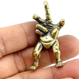 Rings Brass Hand Erect Finger Up Stand People Knife Beads Outdoors DIY EDC Gears Woven Paracord Lanyard Pendants Pearl for Keychain