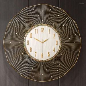 Wall Clocks Living Room Clock Pieces Elegantgift Unique Art Deco Home Hands Number Gold Round Design Silent Reloj Decor