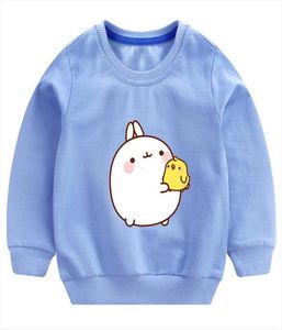 Criança de meninas de moletom de moletom de moletom de moldes de moletom de meninos de meninos de manga longa Molang e Piupiu Camiseta fofa Outerwear2729197