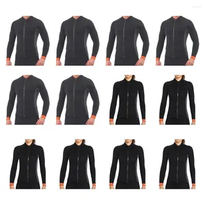 Women's Swimwear Diving Jacket Nylon Material Good Elasticity Breathable Skin Friendly Swimsuits Wetsuit Classic Crew Neck Men Black 3XL